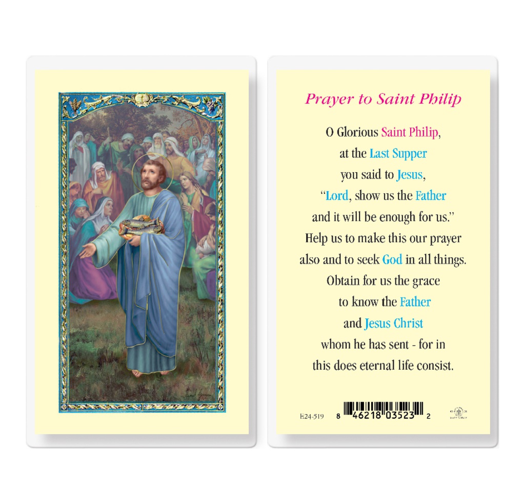 Saint Philip Laminated Holy Card