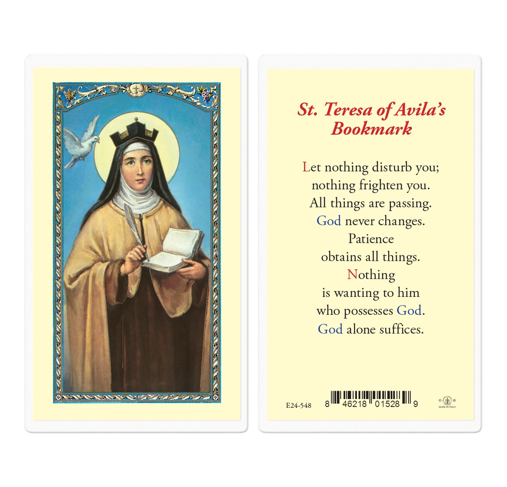 Saint Teresa of Avila Laminated Holy Card
