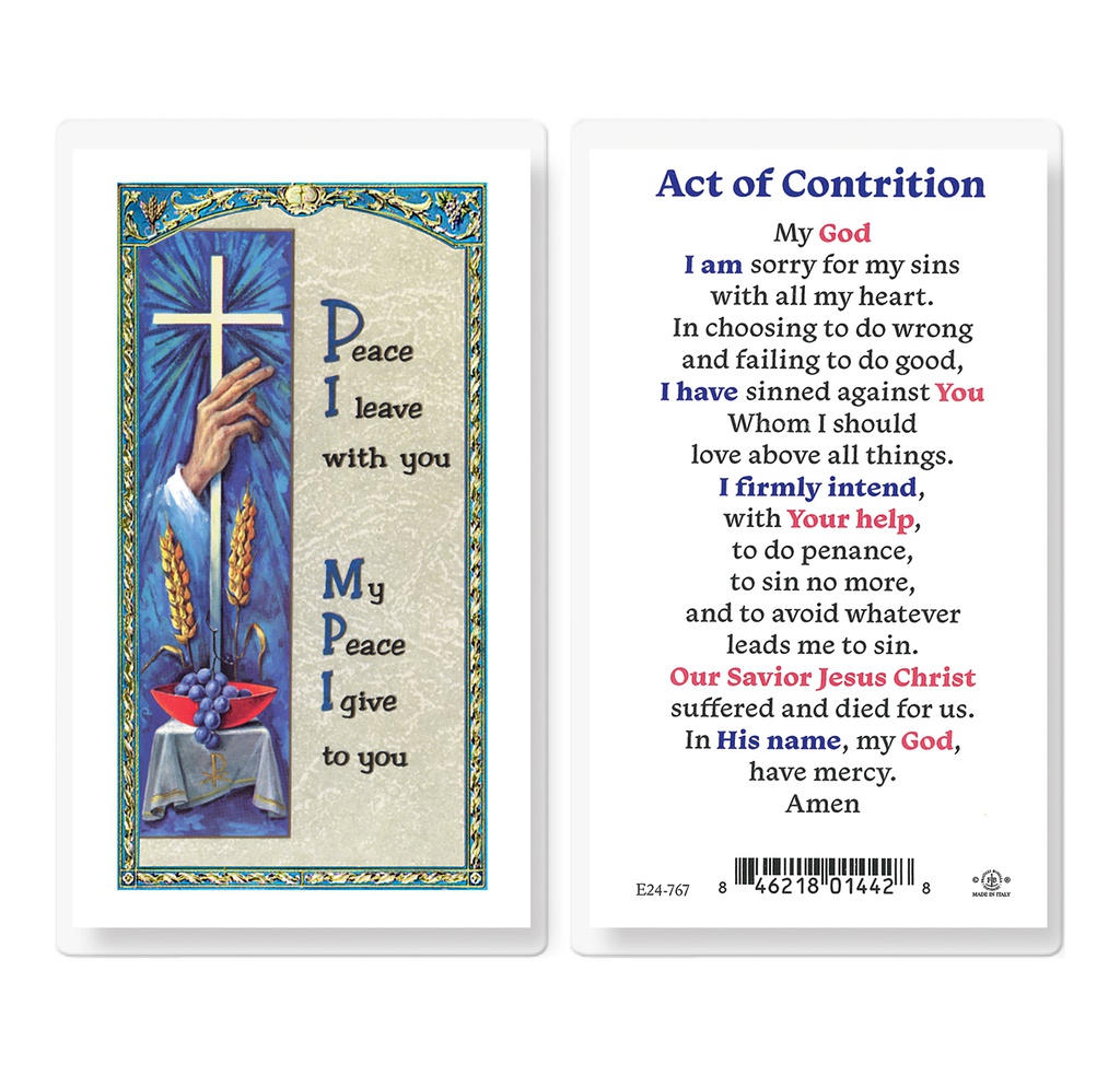 Act of Contrition Laminated Holy Card
