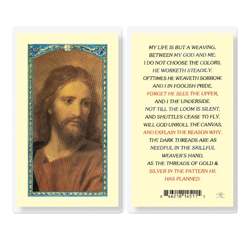 My Life is But a Weaving Laminated Holy Card