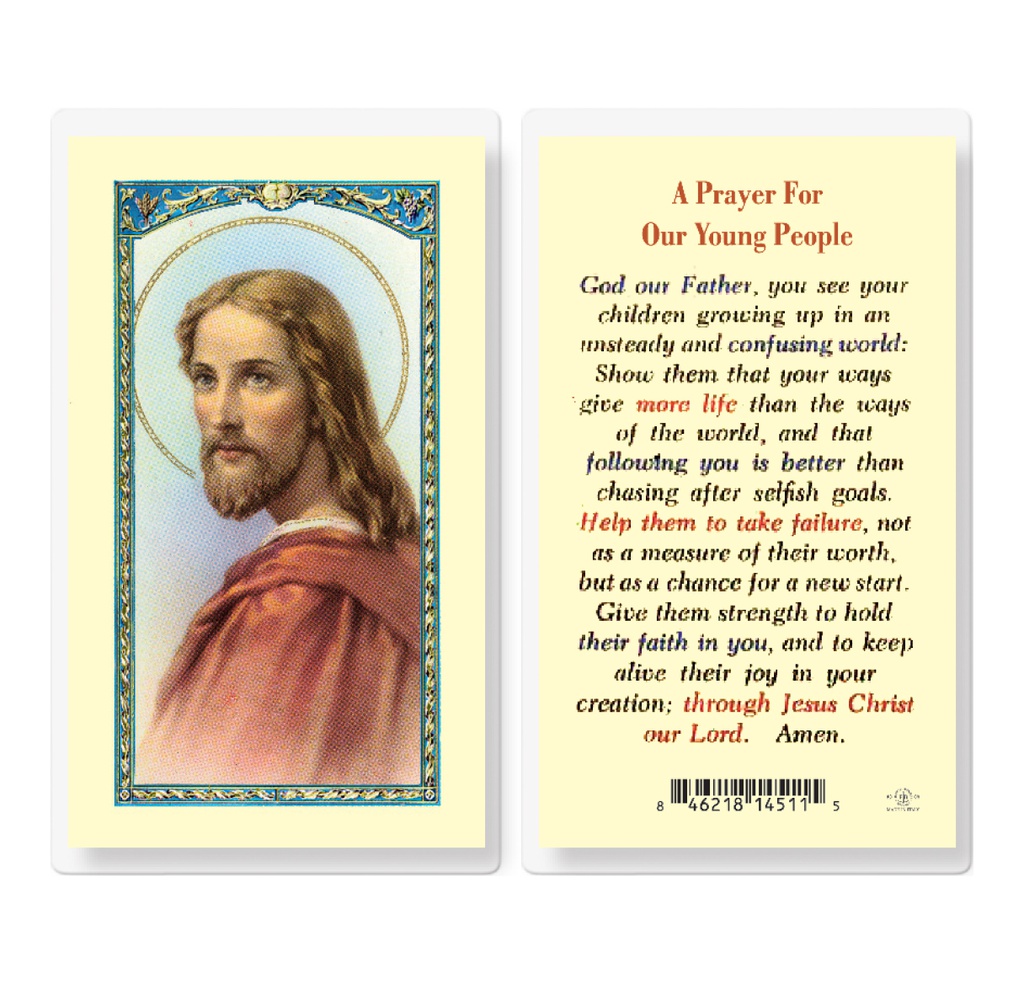 Prayer for Our Young People Laminated Holy Card