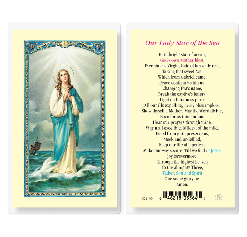 Our Lady Star of the Sea Laminated Holy Card