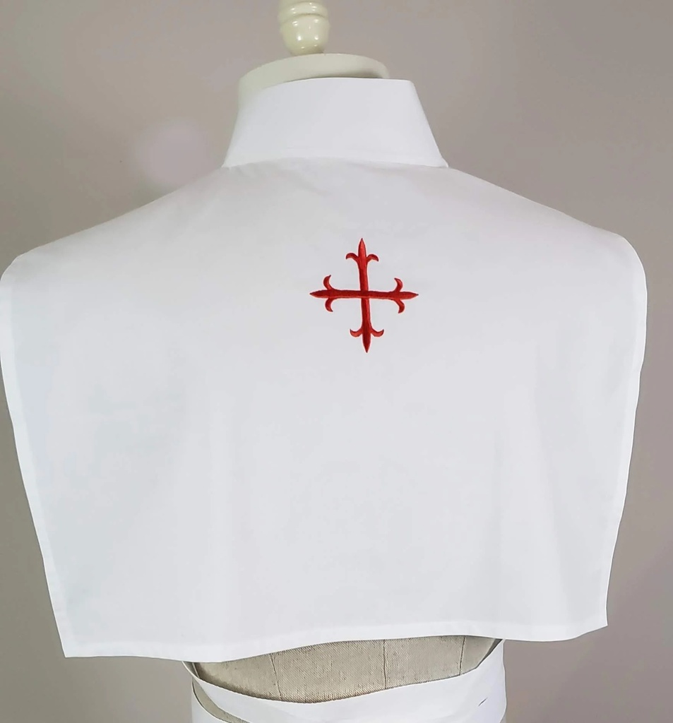 Front Wrap Amice with Ties - Red Cross