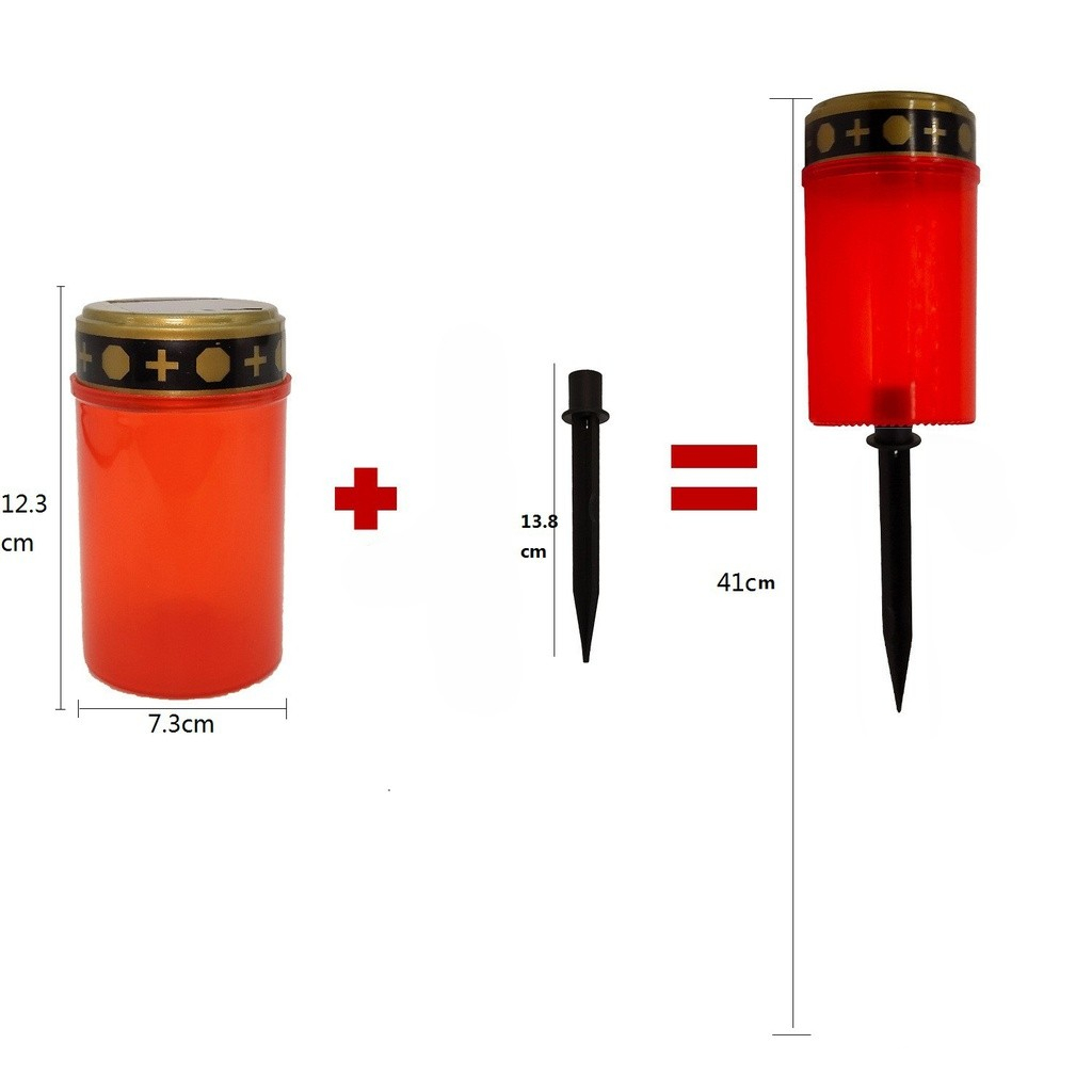 Solar Cemetery Candle - Red
