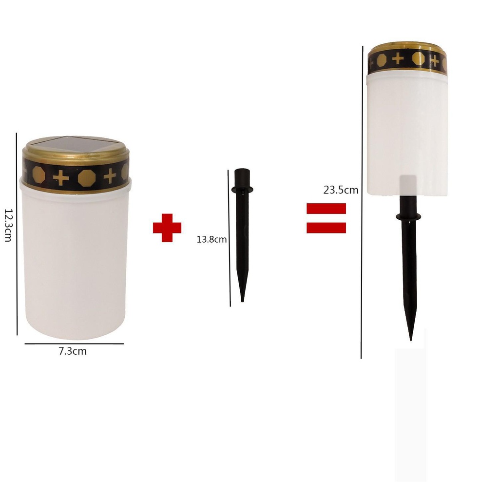 Solar Cemetery Candle - White