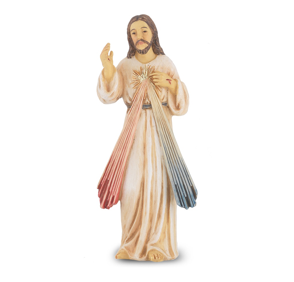 4&quot; Cold Cast Resin Hand Painted Statue of Divine Mercy 