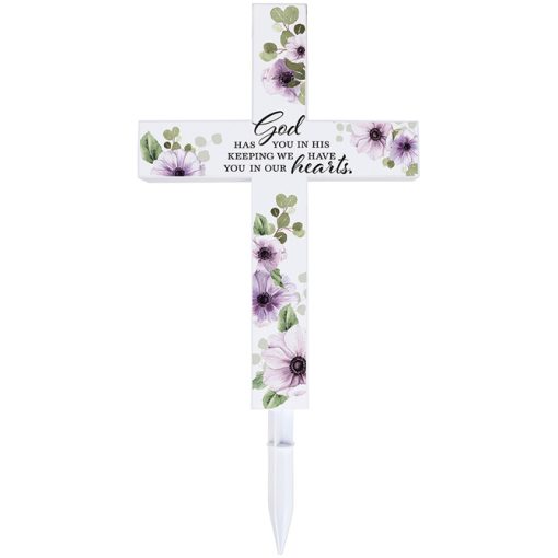 “In His Keeping” Solar Cross Stake