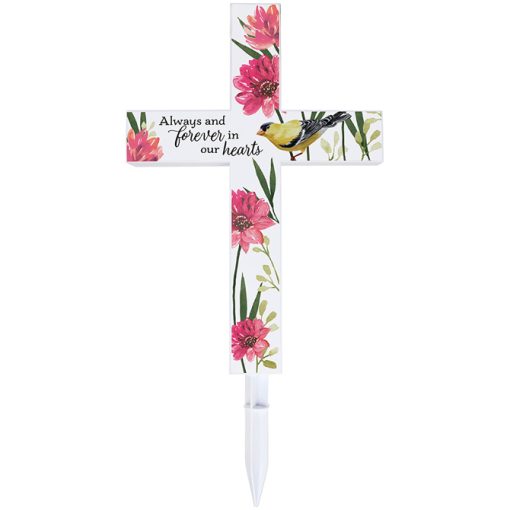 “Always And Forever” Solar Cross Stake