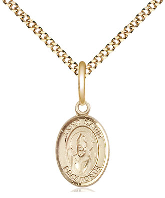 14kt Gold Filled Saint David of Wales Pendant on a 18 inch Gold Plate Light Curb chain