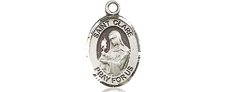 Sterling Silver Saint Clare of Assisi Medal