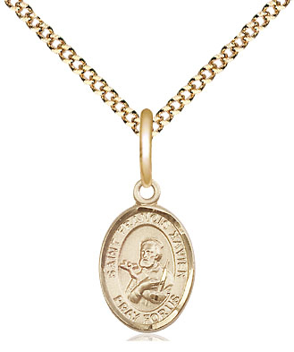 14kt Gold Filled Saint Francis Xavier Pendant on a 18 inch Gold Plate Light Curb chain