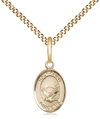 14kt Gold Filled Holy Spirit Pendant on a 18 inch Gold Plate Light Curb chain