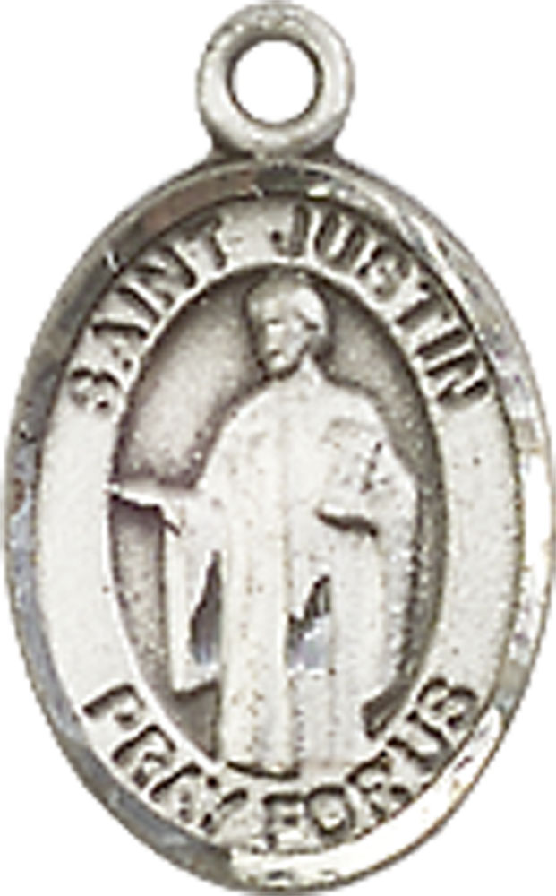 Sterling Silver Saint Justin Medal