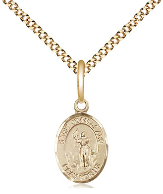 14kt Gold Filled Saint Joan of Arc Pendant on a 18 inch Gold Plate Light Curb chain