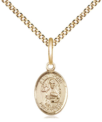 14kt Gold Filled Saint John the Apostle Pendant on a 18 inch Gold Plate Light Curb chain