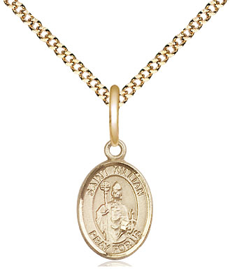 14kt Gold Filled Saint Kilian Pendant on a 18 inch Gold Plate Light Curb chain