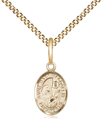 14kt Gold Filled Saint Mary Magdalene Pendant on a 18 inch Gold Plate Light Curb chain