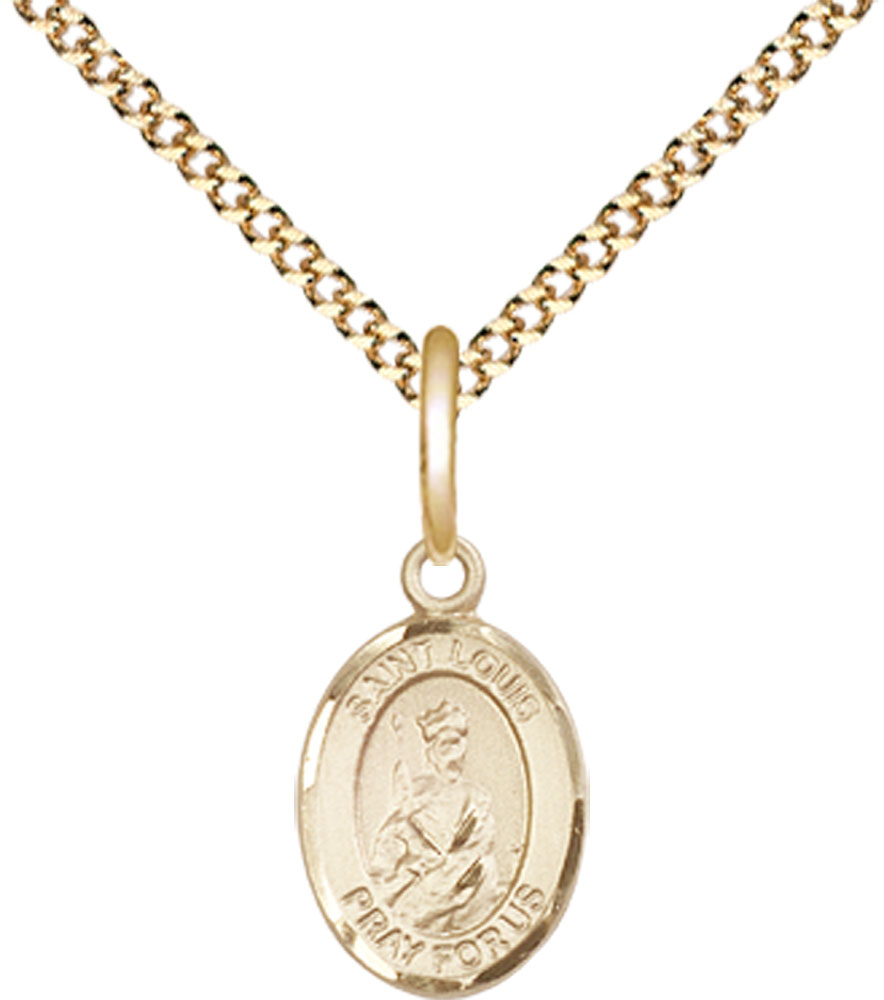 14kt Gold Filled Saint Louis Pendant on a 18 inch Gold Plate Light Curb chain