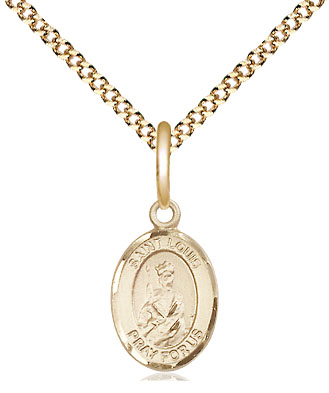 14kt Gold Filled Saint Louis Pendant on a 18 inch Gold Plate Light Curb chain