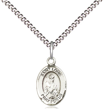 Sterling Silver Saint Louis Pendant on a 18 inch Light Rhodium Light Curb chain