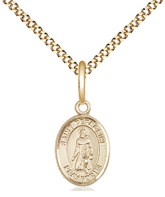 14kt Gold Filled Saint Peregrine Laziosi Pendant on a 18 inch Gold Plate Light Curb chain