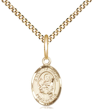 14kt Gold Filled Saint Raymond Nonnatus Pendant on a 18 inch Gold Plate Light Curb chain