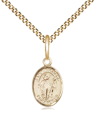 14kt Gold Filled Saint Richard Pendant on a 18 inch Gold Plate Light Curb chain