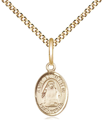 14kt Gold Filled Saint Edith Stein Pendant on a 18 inch Gold Plate Light Curb chain