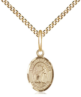 14kt Gold Filled Saint Valentine of Rome Pendant on a 18 inch Gold Plate Light Curb chain