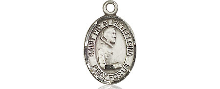 Sterling Silver Saint Pio of Pietrelcina Medal