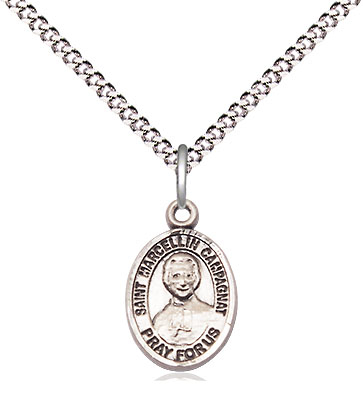 Sterling Silver Saint Marcellin Champagnat Pendant on a 18 inch Light Rhodium Light Curb chain