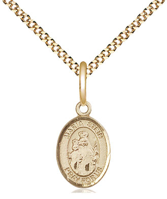 14kt Gold Filled Maria Stein Pendant on a 18 inch Gold Plate Light Curb chain