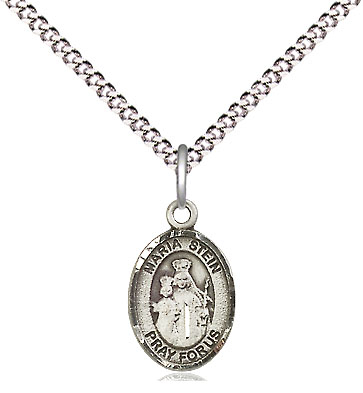 Sterling Silver Maria Stein Pendant on a 18 inch Light Rhodium Light Curb chain