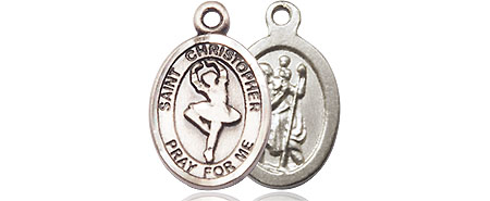Sterling Silver Saint Christopher Dance Medal
