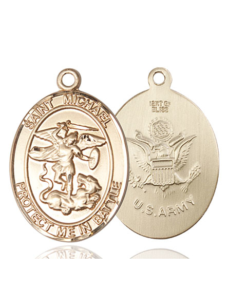 14kt Gold Saint Michael Army Medal