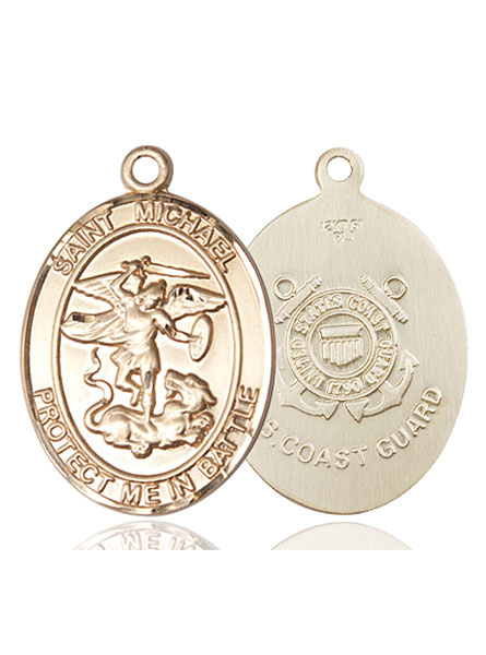 14kt Gold Saint Michael Coast Guard Medal