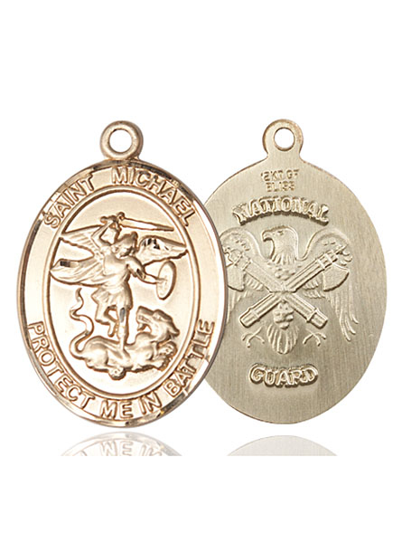 14kt Gold Saint Michael National Guard Medal