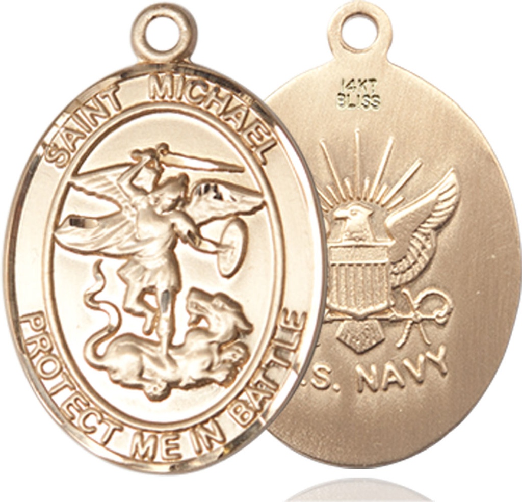 14kt Gold Saint Michael Navy Medal