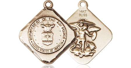 14kt Gold Air Force Diamond Medal