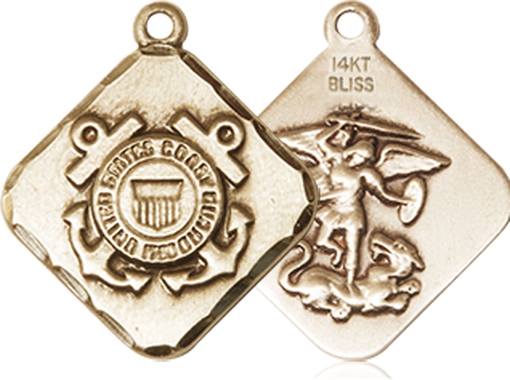 14kt Gold Coast Guard Diamond Medal