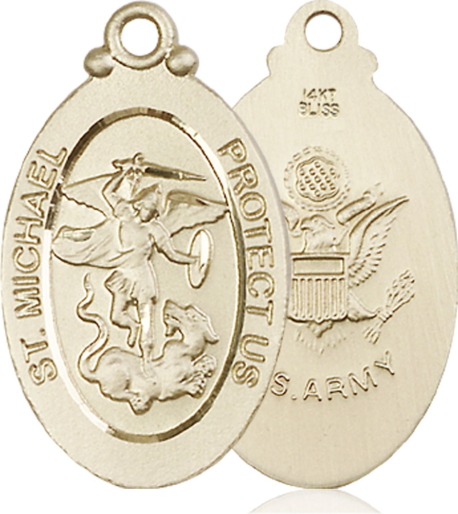 14kt Gold Saint Michael Army Medal