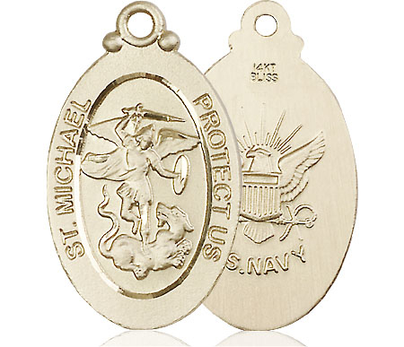 14kt Gold Saint Michael Navy Medal