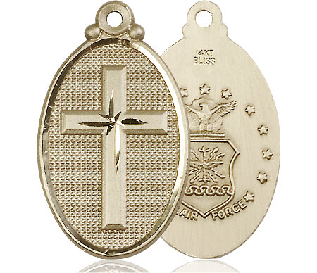 14kt Gold Cross Air Force Medal