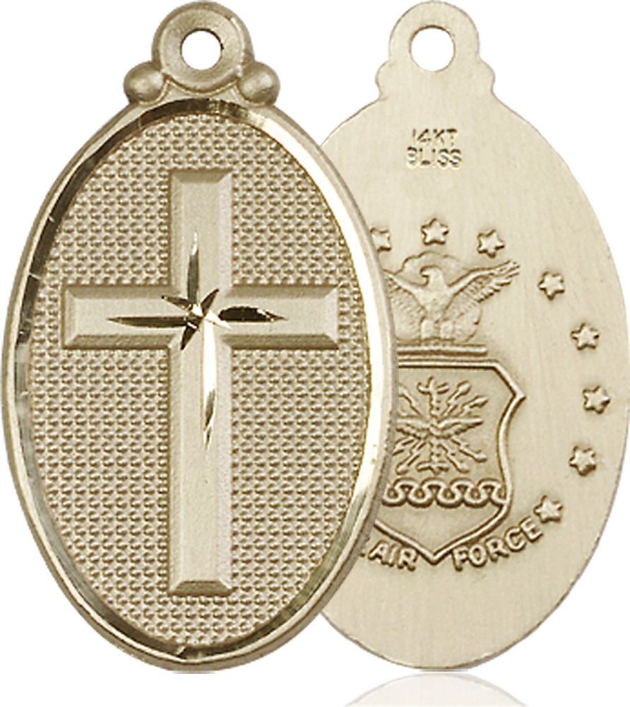 14kt Gold Cross Air Force Medal
