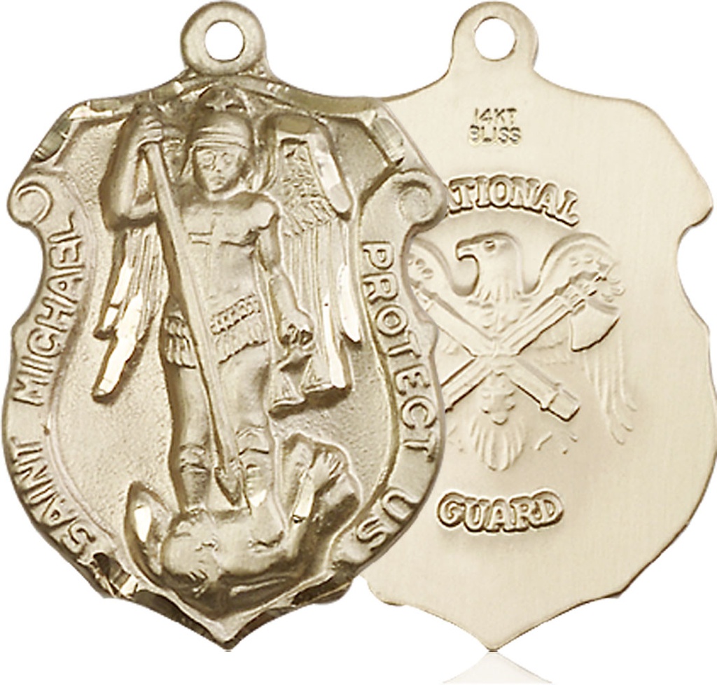 14kt Gold Saint Michael National Guard Medal