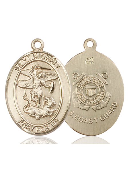 14kt Gold Saint Michael Coast Guard Medal