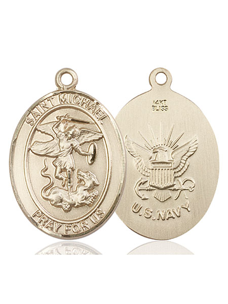 14kt Gold Saint Michael Navy Medal