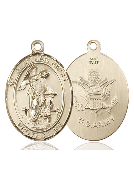 14kt Gold Guardian Angel Army Medal