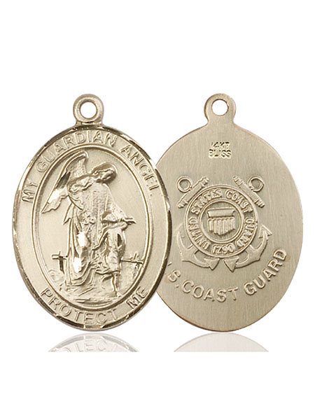 14kt Gold Guardian Angel Coast Guard Medal