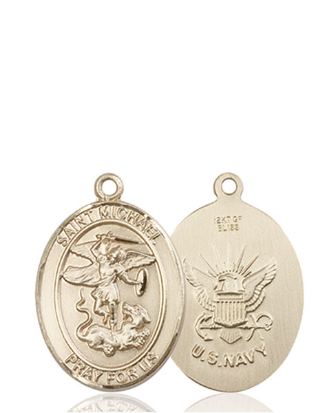 14kt Gold Saint Michael Navy Medal